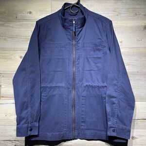 Gap Field Jacket Blue Women’s Medium Full-Zip Chore Utility Drawcord Waist Twill
